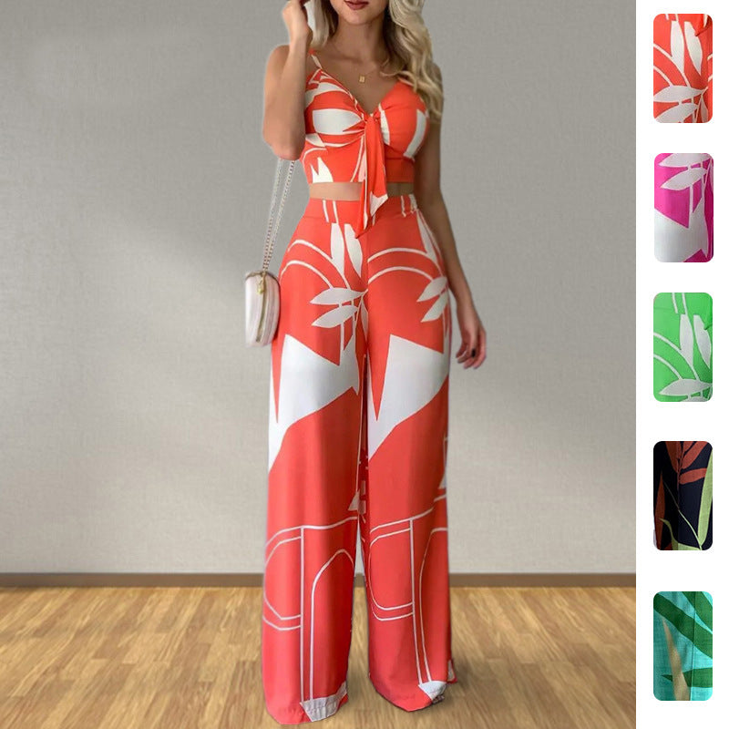 2026 Spring New Cross-border European Beauty Clothing Temperament Commuter Straight Pants Suspenders Sexy Fashion Suit Women