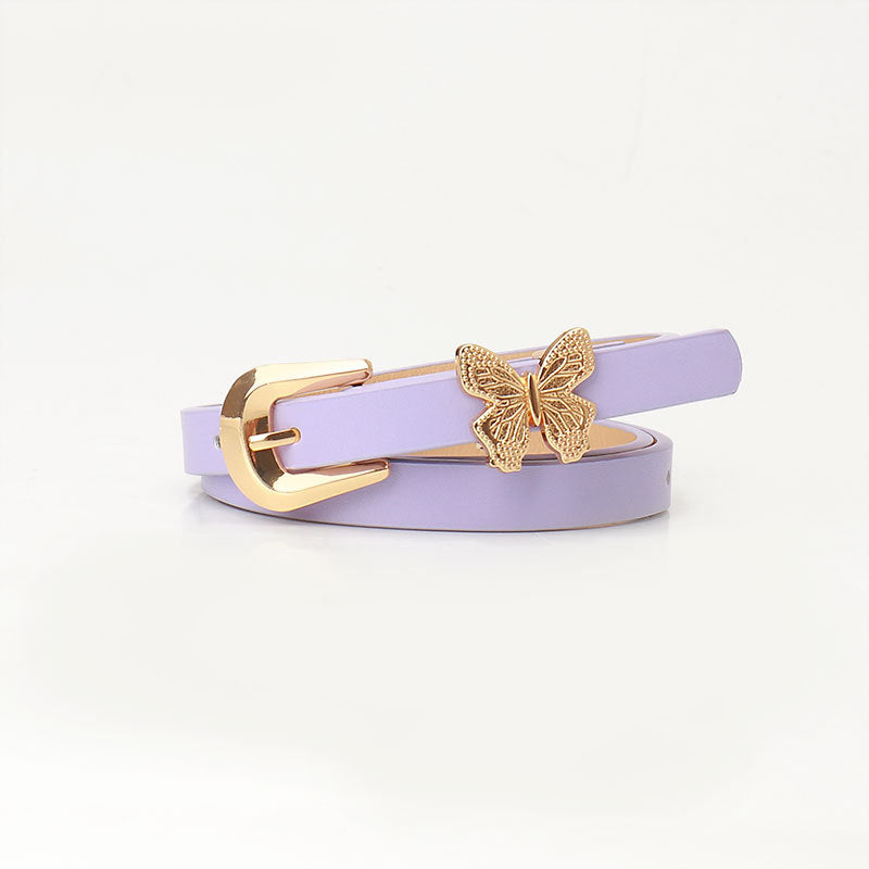 New Sweet Girl Style Belt Women's Fashion Korean Style Belt Women's Cute Wind Butterfly Decoration Versatile Dress Belt