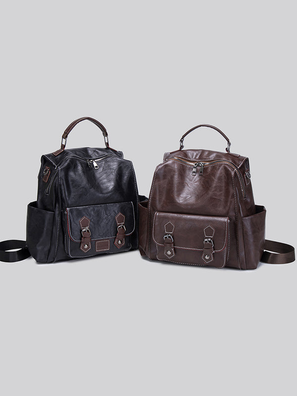 Backpack women's bag 2025 new retro style large capacity student school bag Korean version simple fashion travel backpack - view 2 | Ciaura