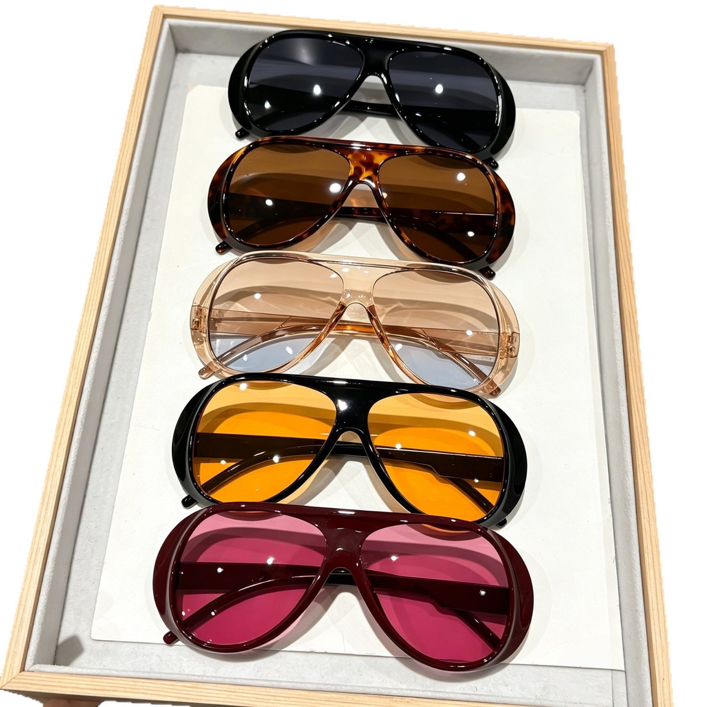5 pairs of large-frame pilot sunglasses for women, premium look, Y2K fashion sunglasses, UV-blocking sunglasses
