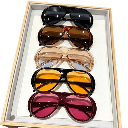 5 pairs of large-frame pilot sunglasses for women, premium look, Y2K fashion sunglasses, UV-blocking sunglasses