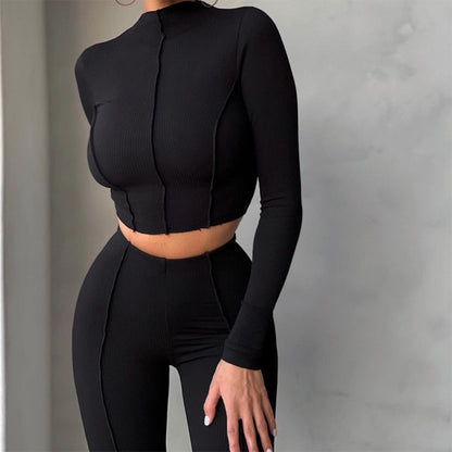 European and American cross-border foreign trade leisure suit women's 2021 autumn new fashion design high-waisted slim pants suit women