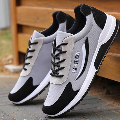 New Men's Travel Shoes Breathable Platform Men's Shoes Low Top Lace-up Korean Trendy Casual Shoes Men's Cross-Border Wholesale