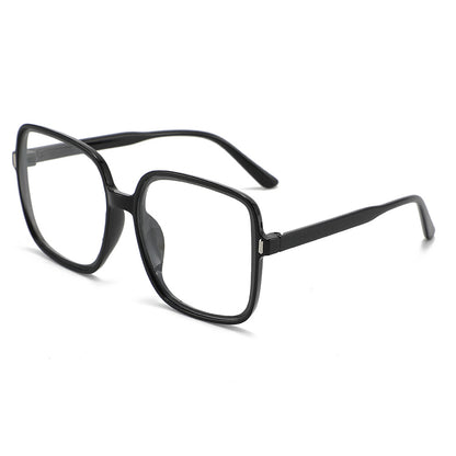 Fashion large frame face small glasses frame women's 2025 new plain makeup retro flat gloss large square frame Internet celebrity glasses frame