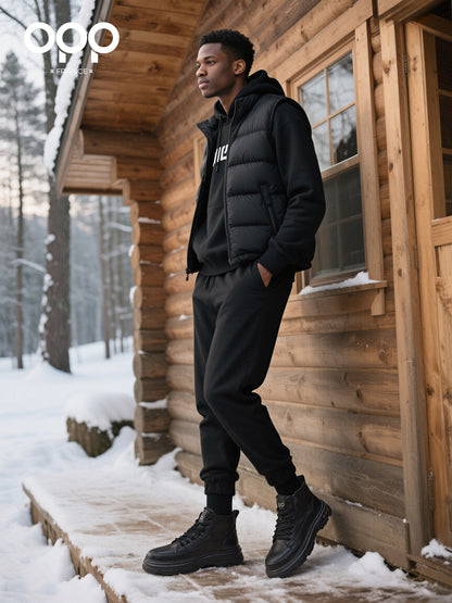 OPP men's shoes, winter fleece warmth, high-top cotton shoes, fashionable hiking boots, outdoor martin boots, snow boots, cargo boots