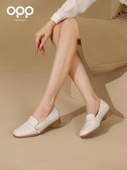 OPP platform loafers women's 2025 new autumn with skirts and leather shoes women's versatile one-legged single shoes women's shoes