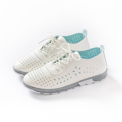 Cross-border plus size women's shoes women's cut-out hole shoes summer sandals breathable casual shoes soft soles lightweight mom shoes