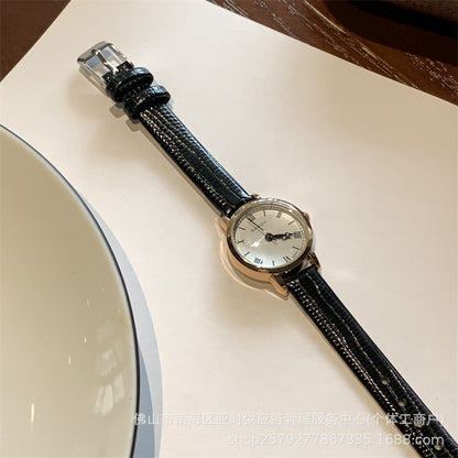 Retro subdial simple belt watch schoolgirl roman korean ins female performance goods wholesale live sale hot sale