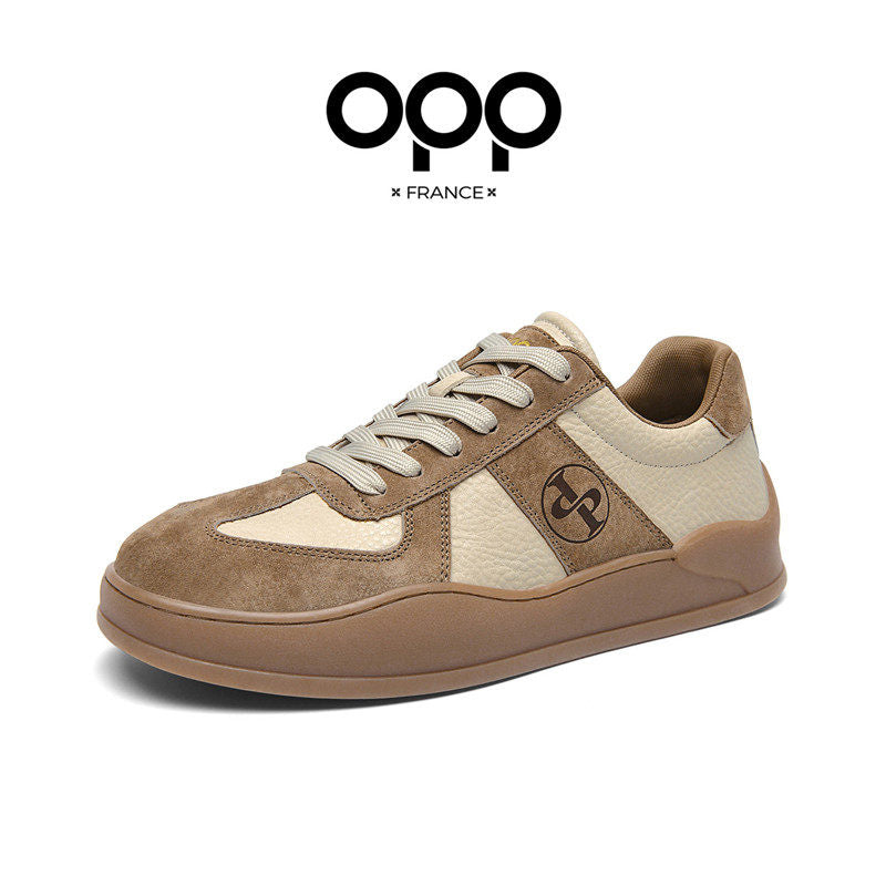OPP casual board shoes men's 2026 spring men's low-top versatile retro popular sports thick-soled brown German training shoes
