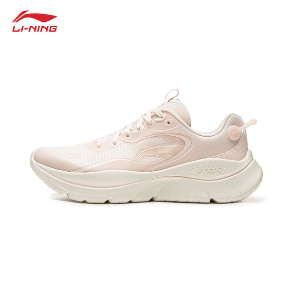 Li-Ning sports shoes for women, versatile casual shoes, Lingyue pink women's trendy white sneakers, lightweight and breathable running shoes