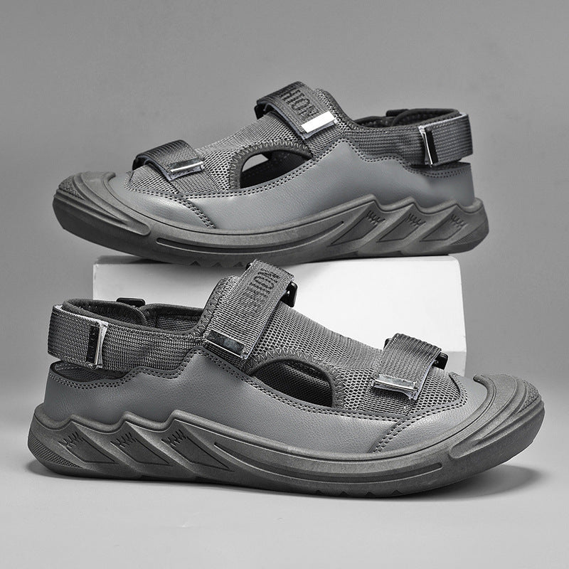 Men's Sandals Soft Sole, 2026 Summer New Rome Vacation Casual Beach Shoes, Clog Shoes, Breathable Closed-Toe Sandals