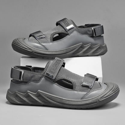 Men's Sandals Soft Sole, 2026 Summer New Rome Vacation Casual Beach Shoes, Clog Shoes, Breathable Closed-Toe Sandals