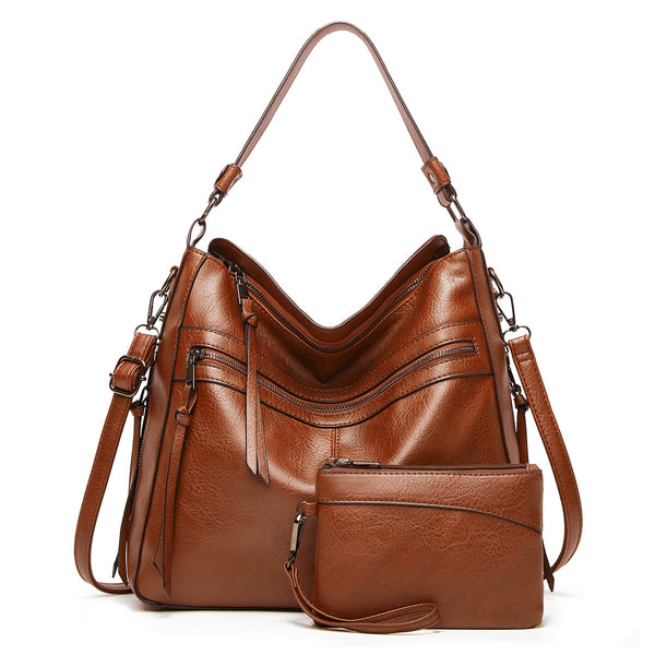 Amazon Hot Women's Bag 2024 New European and American Fashion Soft Leather Tote Bag Bag One Shoulder Crossbody Bag Wholesale - view 2 | Ciaura