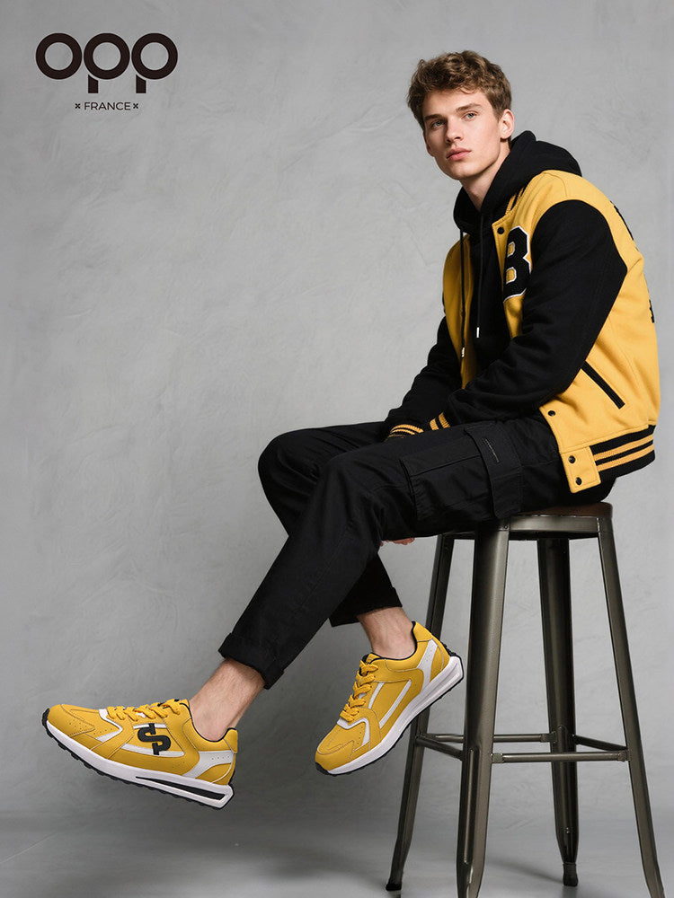 OPP men's shoes spring 2026 new high-end and versatile leather sneakers outdoor leisure running Forrest Gump shoes