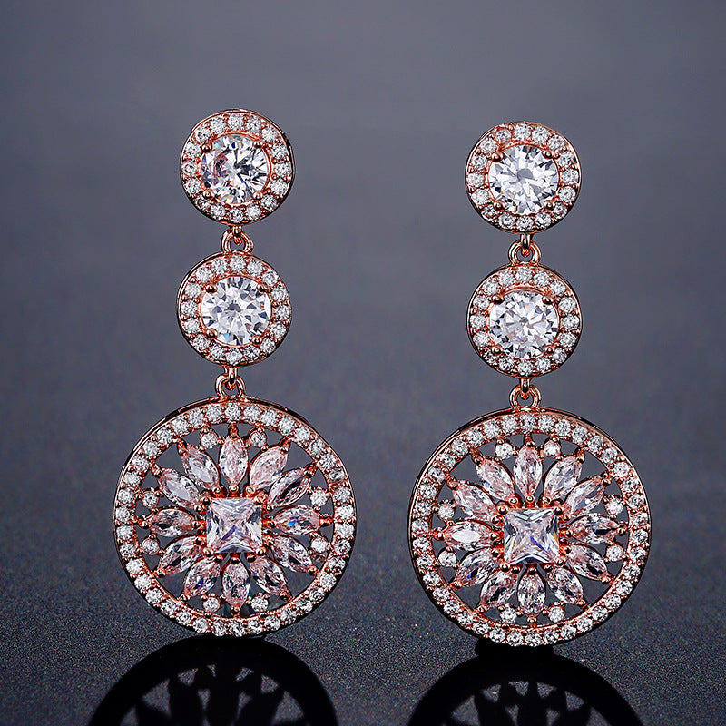 New women's earrings, diamond-studded lupine teardrop-shaped tassel earrings, Baroque court style, multicolor versatile earrings