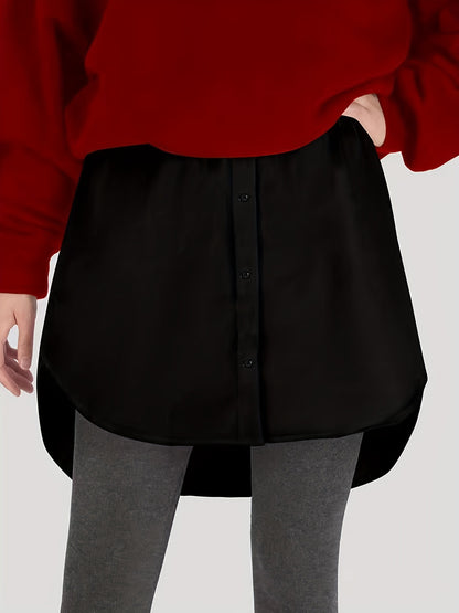 Hip-covering women's sweatshirt, base skirt, spring/autumn/winter shirt hem with a butt curtain layered over a skirt to cover the stomach