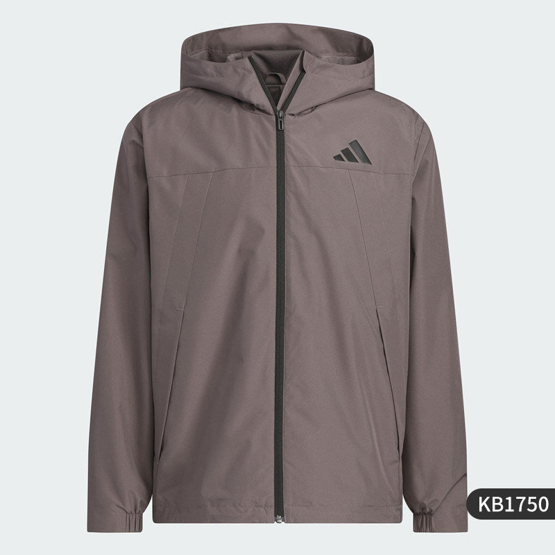 Adidas Official Genuine 2025 Men's and Women's Water-Repellent Woven Sports Hooded Jacket KB1750