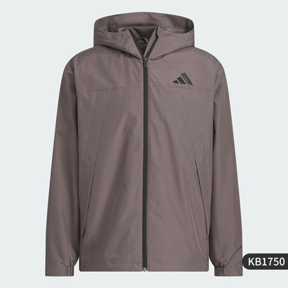 Adidas Official Genuine 2025 Men's and Women's Water-Repellent Woven Sports Hooded Jacket KB1750