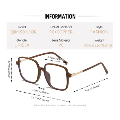 Large square frame flat light glasses for women, new European and American retro slimming Instagram influencer glasses, high appearance value no-makeup glasses frames