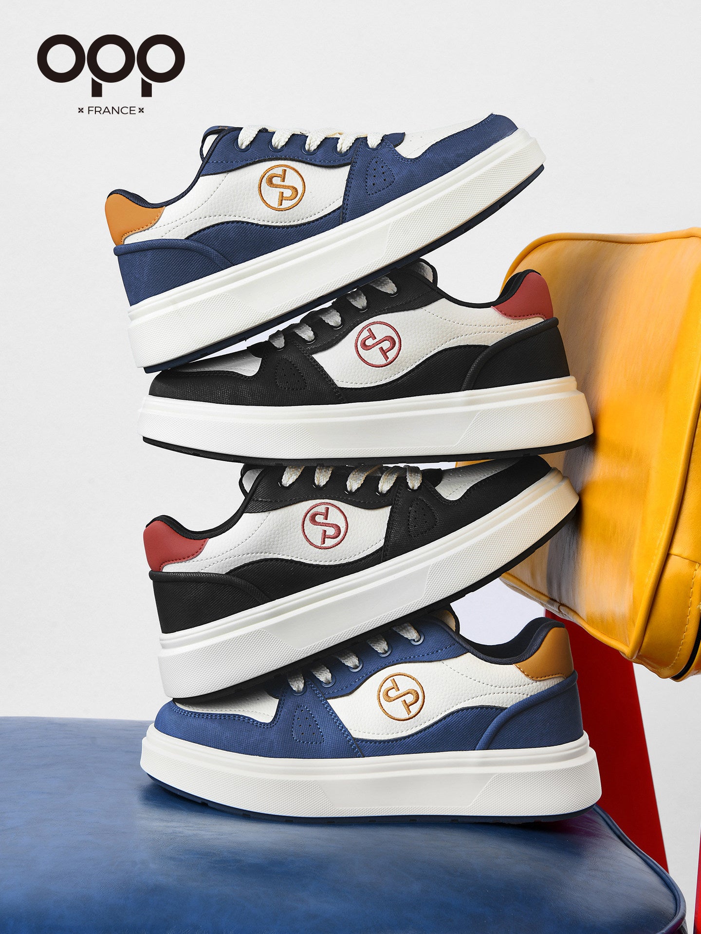 OPP Spring New 2026 Athleisure Men's Board Shoes Fashion Color-Blocking Versatile Platform Shoes Height-Increasing Men's Shoes