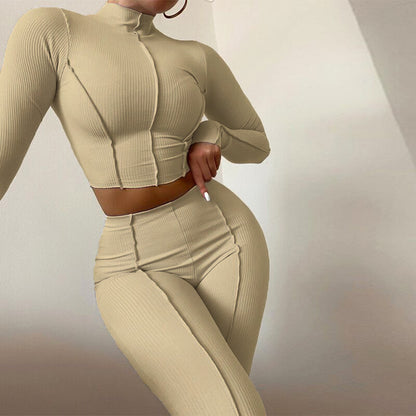 European and American cross-border foreign trade leisure suit women's 2021 autumn new fashion design high-waisted slim pants suit women
