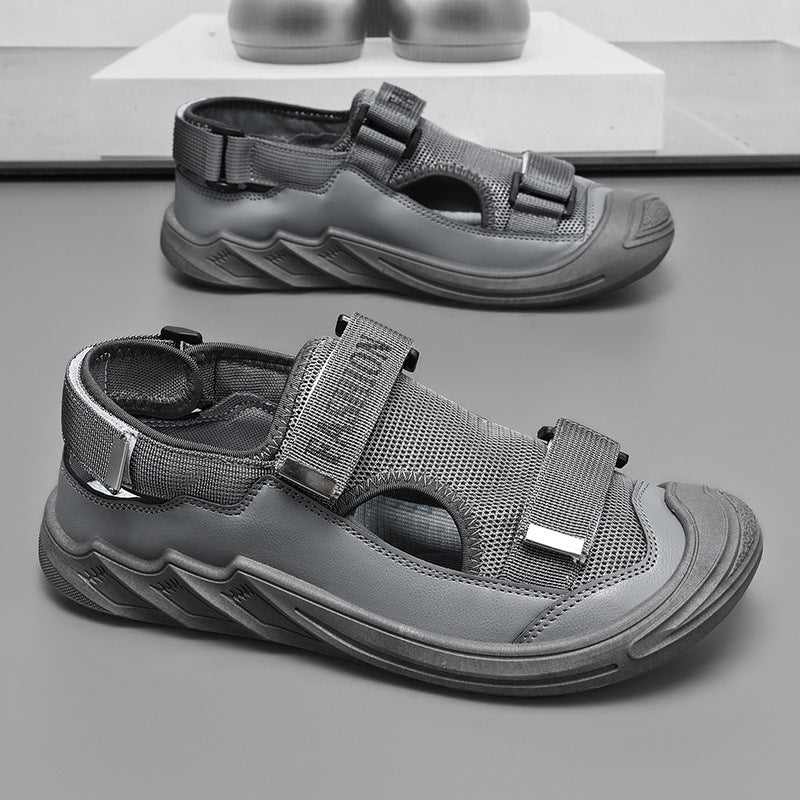 Men's Sandals Soft Sole, 2026 Summer New Rome Vacation Casual Beach Shoes, Clog Shoes, Breathable Closed-Toe Sandals