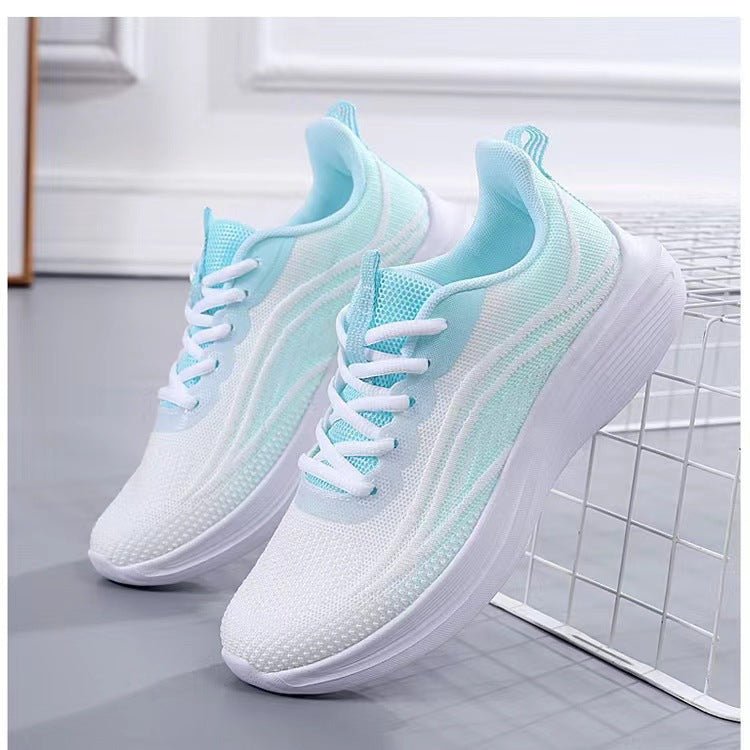 Shoes women's 2025 spring new trend running shoes soft sole transparent sports mesh shoes women's cross-border wholesale