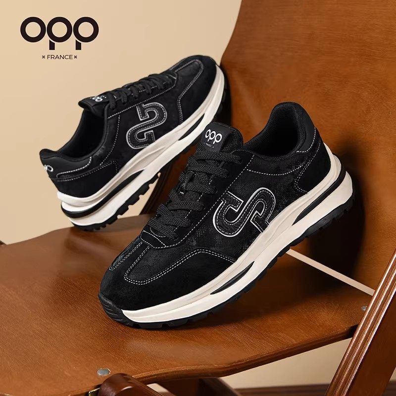 OPP men's shoes 2026 new spring platform versatile retro trend sports soft sole casual leather Forrest Gump shoes for men