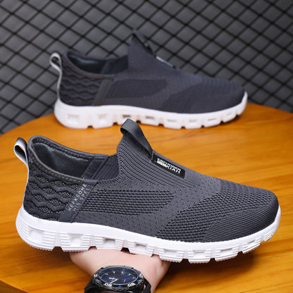 New men's shoes, fashion trends, casual shoes, one foot, low-top fly knit, breathable, plus size dad shoes, sneakers across borders