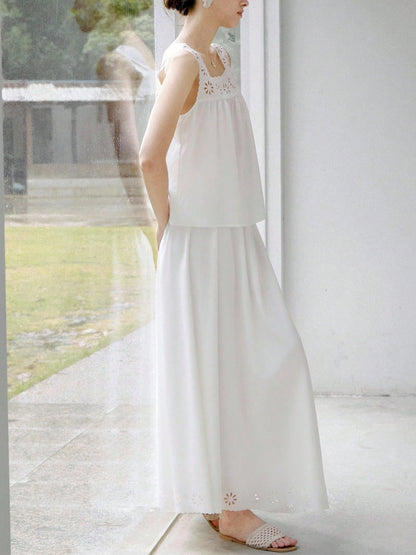 Conjunto Feminino 2 Peças Verão 2025 Saia + Top Floral Elegante