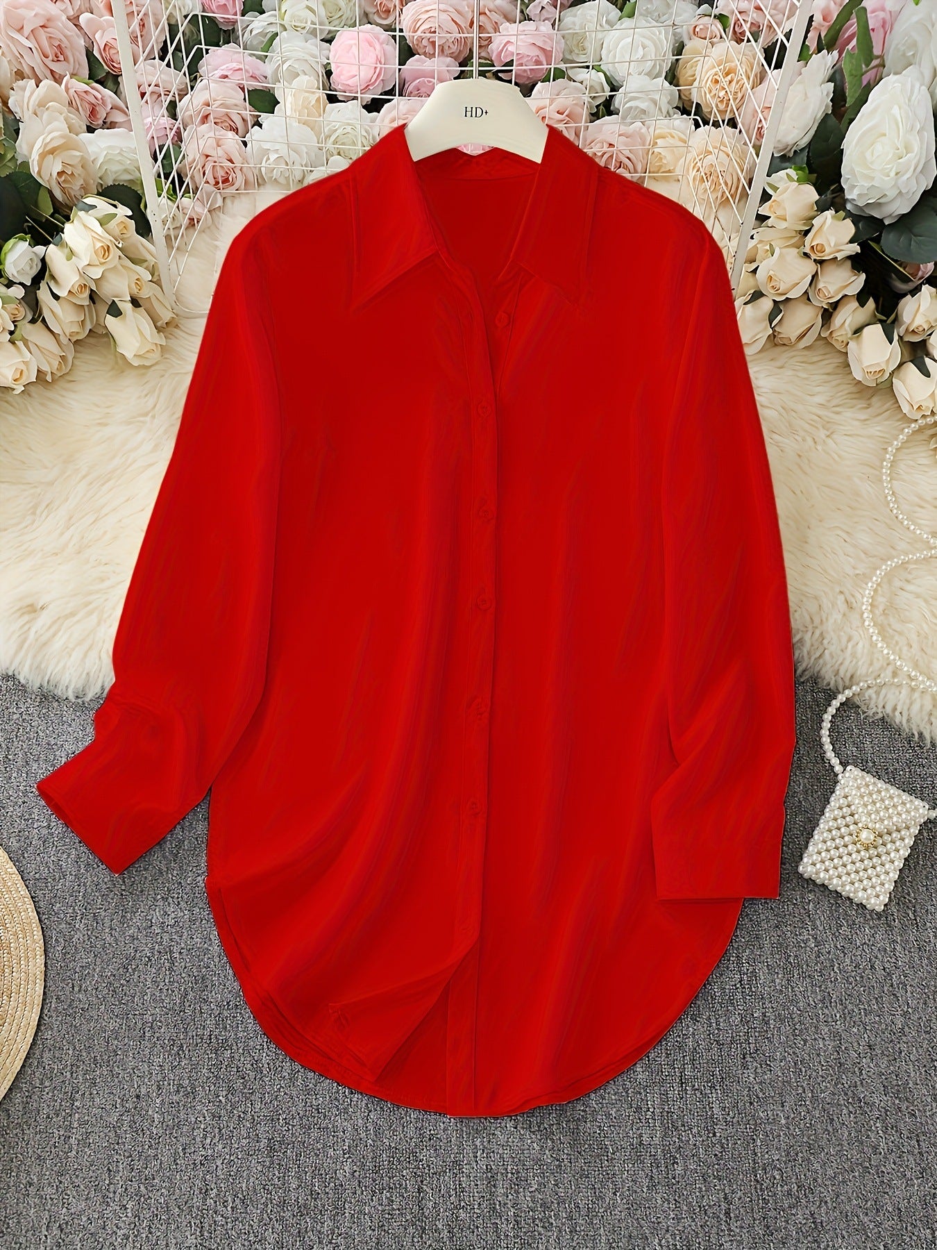 2024 AliExpress wish Amazon Hot Seller: Four-season fashionable minimalist irregular women's shirt, long sleeve, plus size