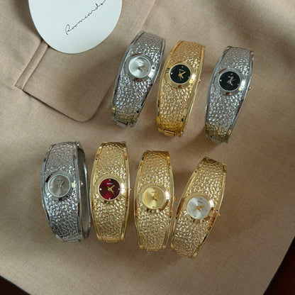 NAIDU Foreign Trade Middle East Bestselling Women's Bracelet Watch Gold Luxury Bark Texture Simple Personality Quartz Watch