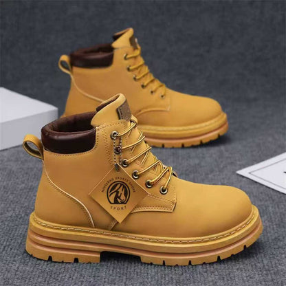 2026 Spring Cross-border Bestselling Martin Boots, New Men's Casual Boots, Vintage British Style Mid-Sleeve Casual Work Boots
