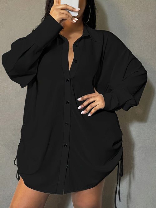 Amazon best-selling women's shirts, stylish tie-up feature long-sleeve casual plus-size shirts, elegant and comfortable