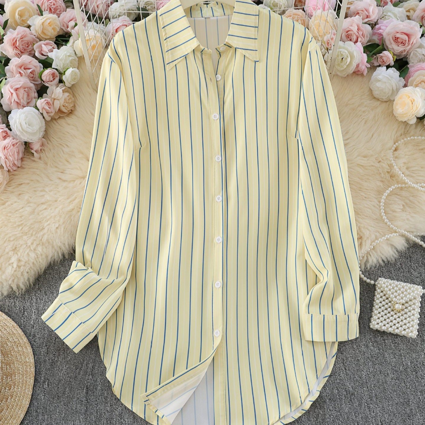AliExpress casual elegant women's floral floral print shirts, loose shirts, long-sleeve shirts