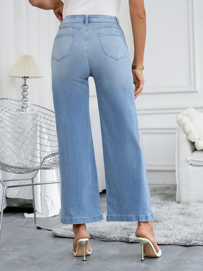 European and American cross-border foreign trade new women's clothing high elastic loose wide-leg casual women's jeans WOEMN JEANS