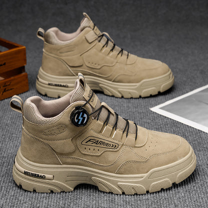 High-top men's shoes, 2026 spring casual sneakers, youth rotary soft-soled sports Martin boots, everyday casual men's shoes