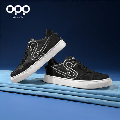 OPP men's shoes spring 2026 new niche trendy brand light luxury versatile leather low-top lightweight casual sneakerboard shoes