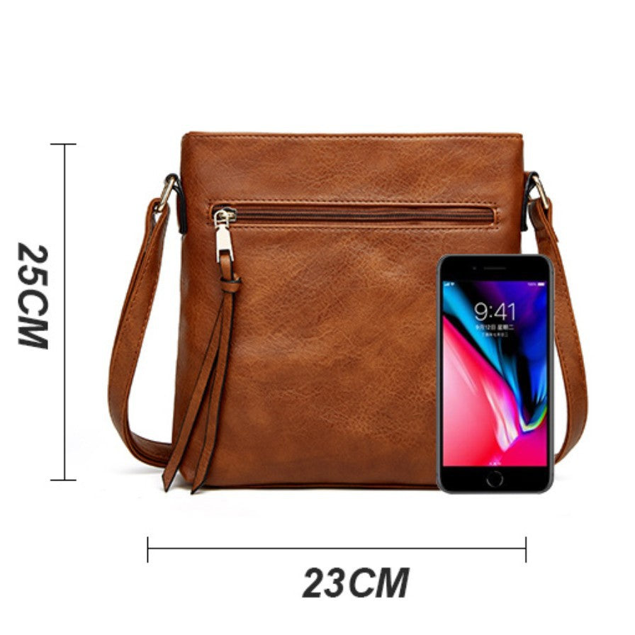 Guangzhou bag women's new 2025 bag European and American fashion simple soft leather tote bag shoulder crossbody bag