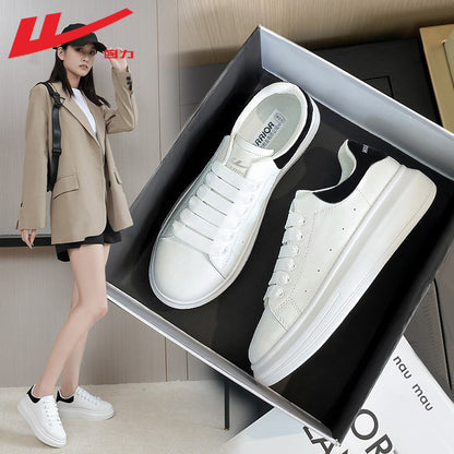 Breathable men's and women's thick-soled white shoes, casual comfortable board shoes, preppy style, light and popular single shoes wholesale