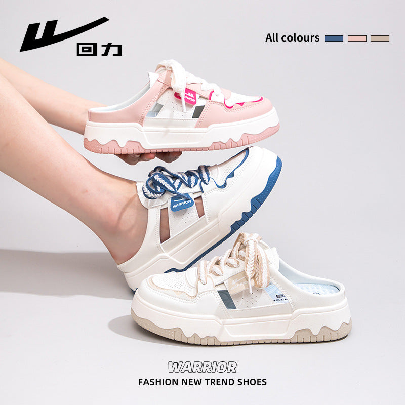 Pull-back toe half slippers women's summer wear 2026 new mesh shoes hollow breathable heelless platform shoes wholesale