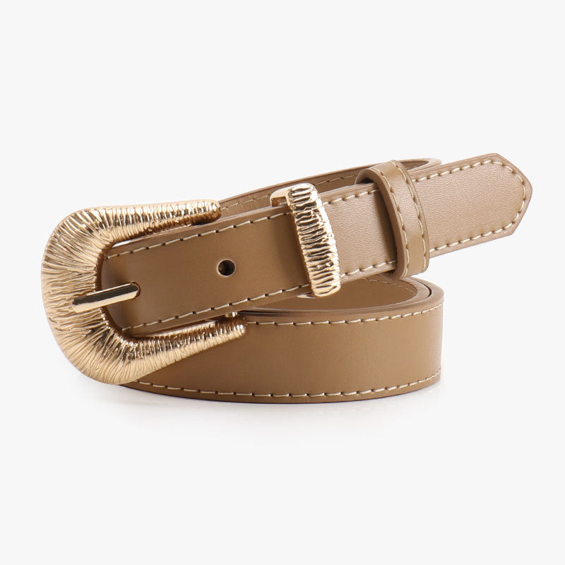 New Simple Old Money Style Women's Belt Threaded Alloy Commuter Casual Belt Women's Versatile Jeans Decorative Belt