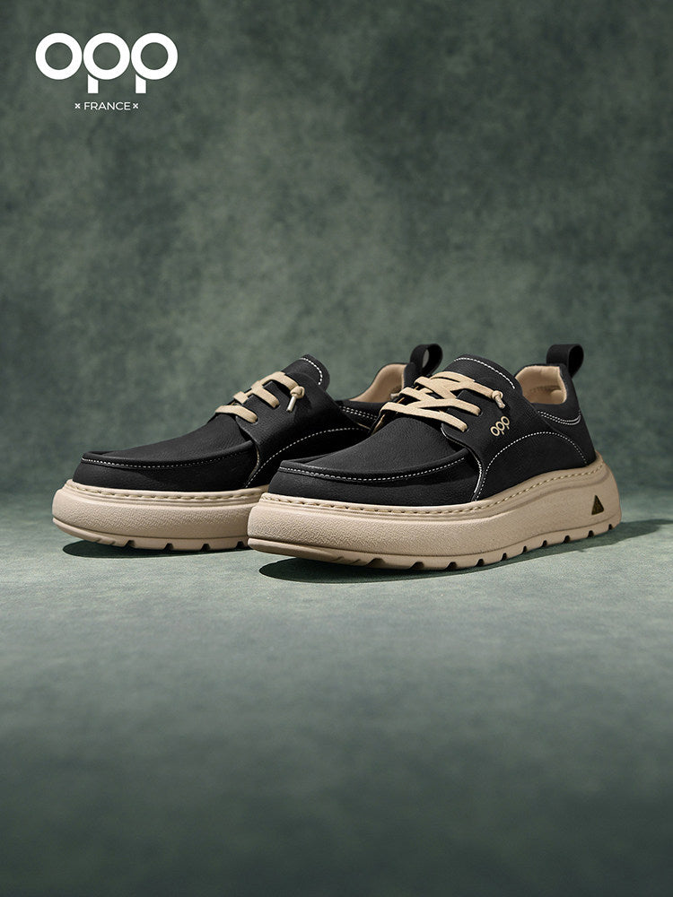 OPP loafers, men's spring platform, British versatile business casual commuter leather shoes, leather retro light luxury shoes