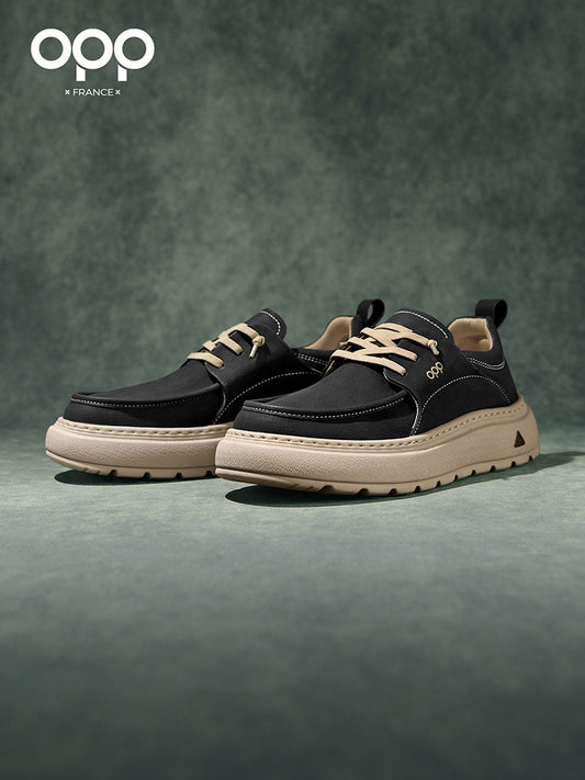 OPP loafers, men's spring platform, British versatile business casual commuter leather shoes, leather retro light luxury shoes