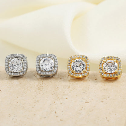 RAKOL European and American cross-border square high-quality zircon fashion commuter earrings for women, light luxury, niche, and indifferent style in stock