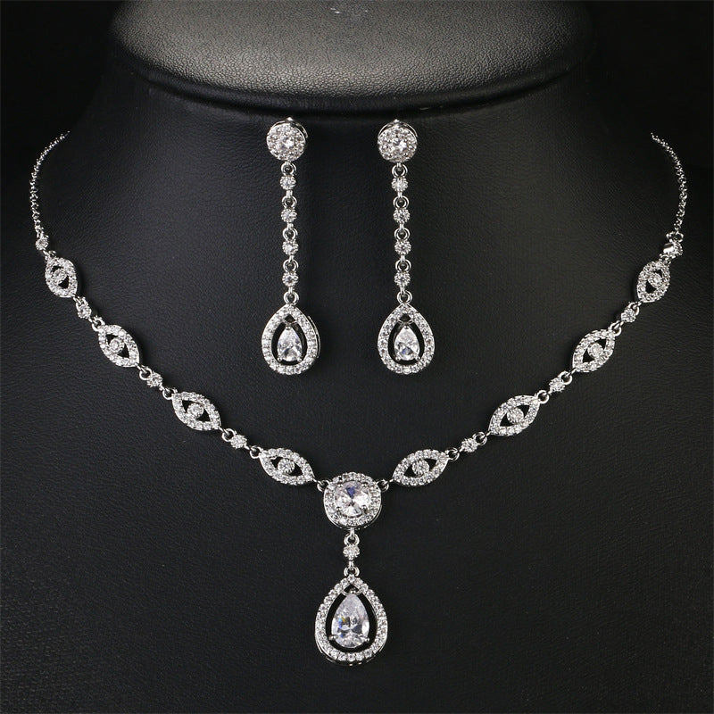 RAKOL cross-border AliExpress best-selling Waterdrop Haoshi three-piece set, niche versatile exquisite accessories wholesale