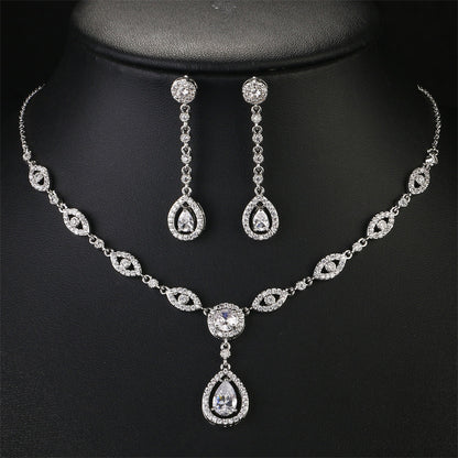 RAKOL cross-border AliExpress best-selling Waterdrop Haoshi three-piece set, niche versatile exquisite accessories wholesale