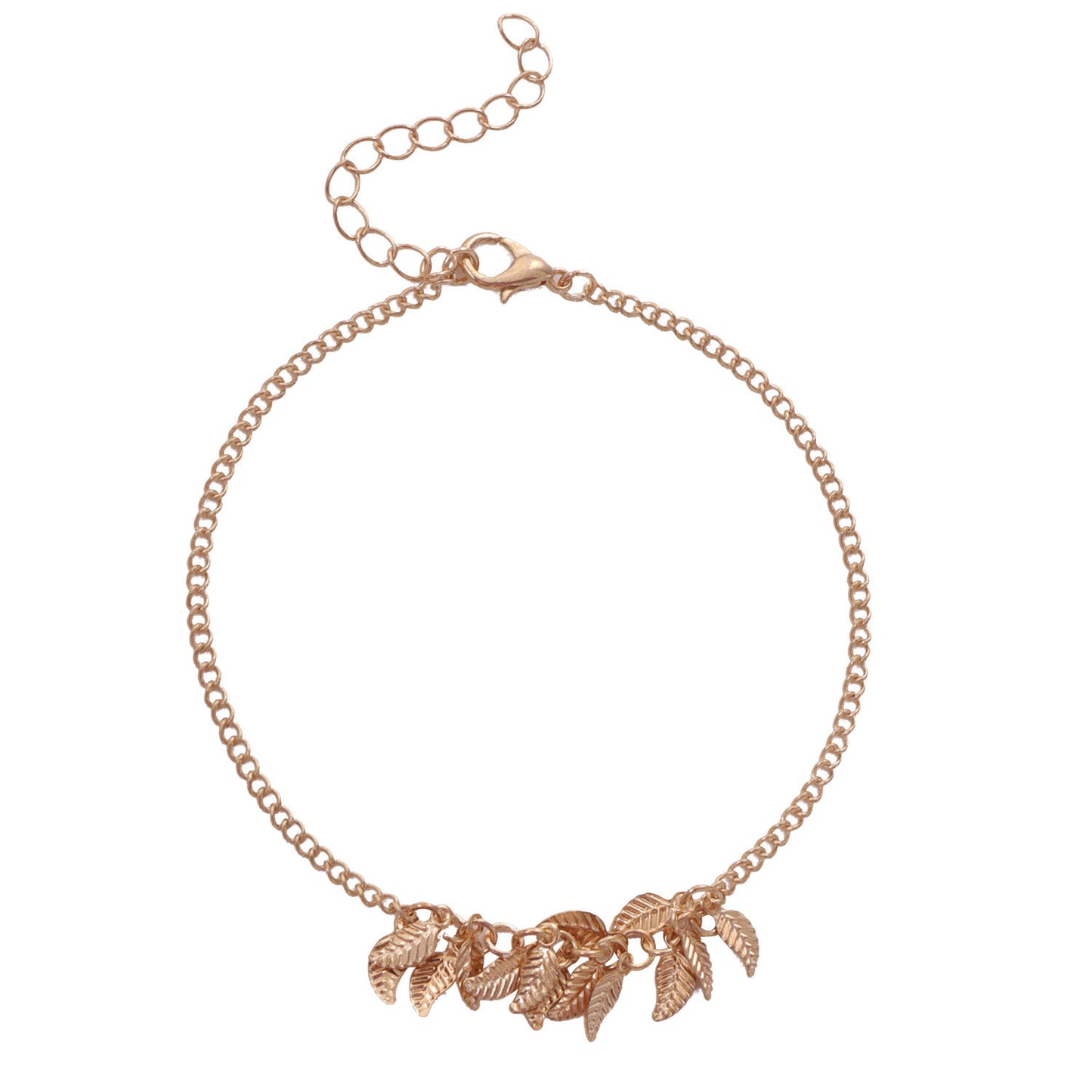 European and American cross-border jewelry, handmade simple leaf anklet, female personality, fashion temperament, popular alloy beach foot ornaments