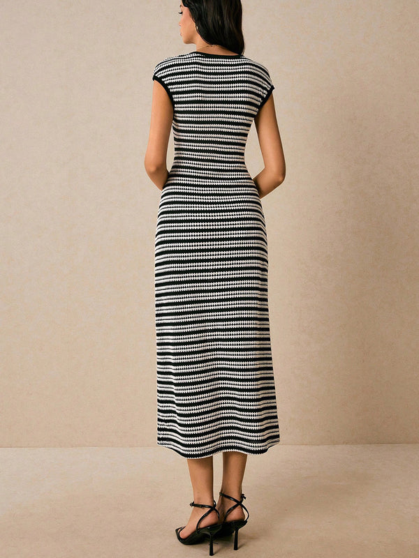 Women's Striped Midi Dress