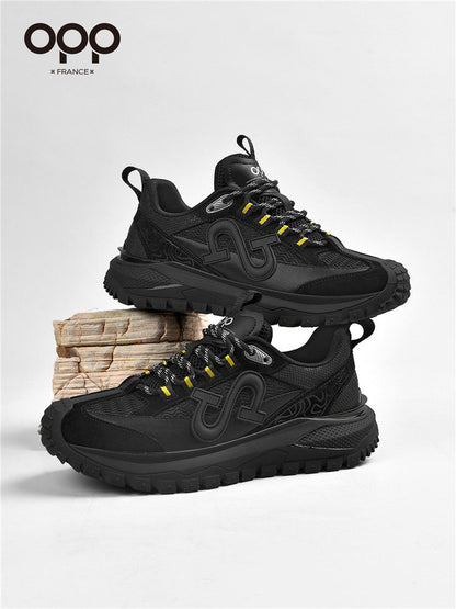 OPP Men's Shoes German Training Shoes 2026 New Spring Casual Sneakers Black Shoes Anti-Slip Men's Comfortable Daddy Shoes